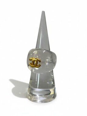 Chanel CC Logo Clear Color Jul Ring